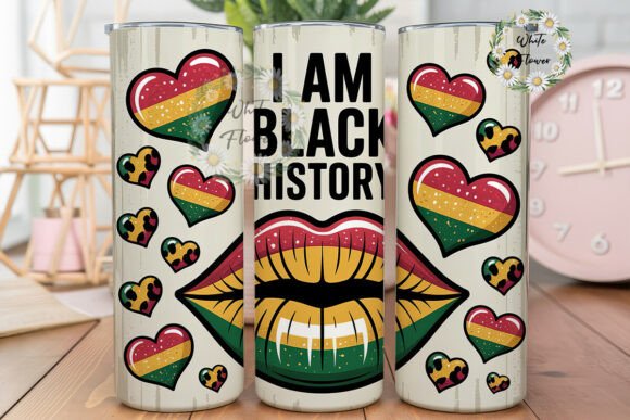 Black History Hearts Leopard Tumbler Graphics & Wraps