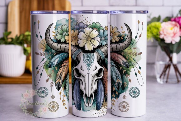 Boho Skull Floral 20oz Tumbler Wraps Graphics Review