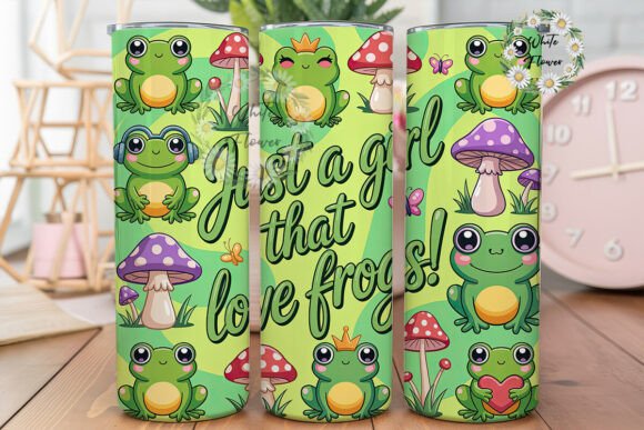 Cute Frog Mushroom 20oz Tumbler Wrap Graphics for Tumbler Wraps
