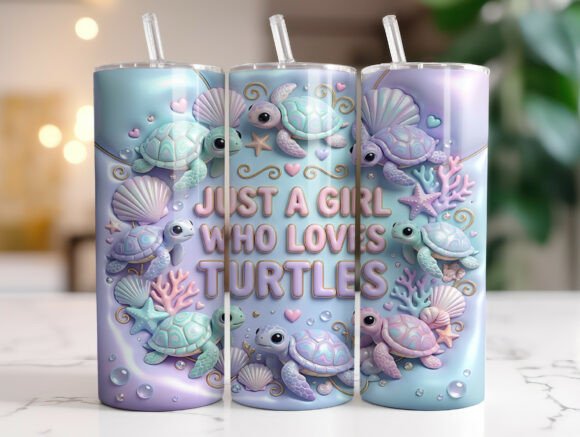 Cute Sea Turtle 20oz Tumbler Wraps: Graphics Review