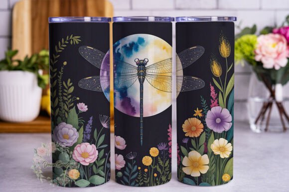 Dragonfly Moon Meadow 20oz Tumbler Wrap Graphics Review