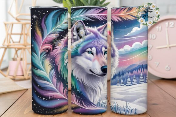 Ethereal Winter Wolf Tumbler Wraps Graphics Review