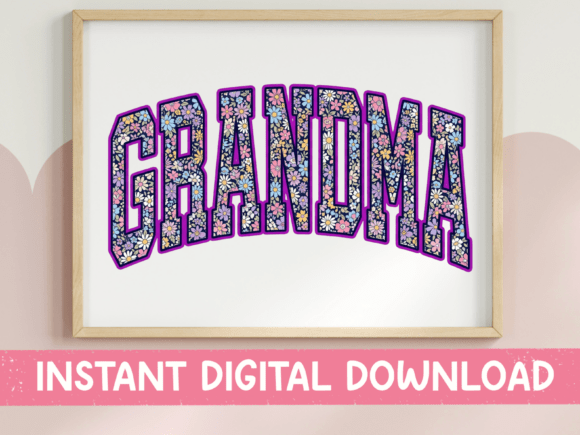 Floral Grandma Arched SVG PNG: Graphics & T-Shirt Designs