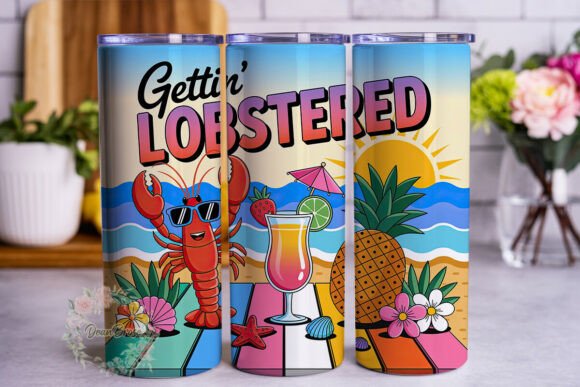 Gettin Lobstered Tumbler Wrap: Graphics for Tumbler Wraps