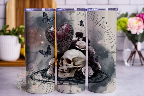Gothic Skull Rose Heart Tumbler: A Designer's Review