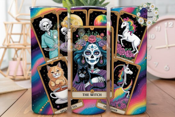 Gothic Tarot Witch Cat Tumbler Wrap Graphics Review
