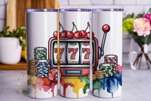Lucky 7s Watercolor Tumbler Wraps Graphics