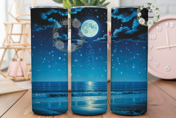 Moonlit Ocean Beach 20oz Tumbler Wrap: Graphics Review