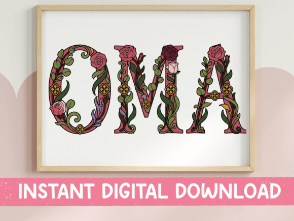 Oma Floral Letter Art SVG Dark – T-Shirt Graphics Review