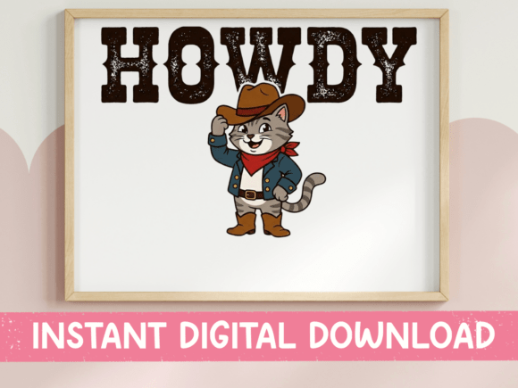 Saddle Up Buttercup Cowboy Cat SVG PNG: Graphics & T-Shirt