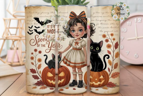 Spooktacular Vintage Halloween Tumbler Graphics & Tumbler Wraps