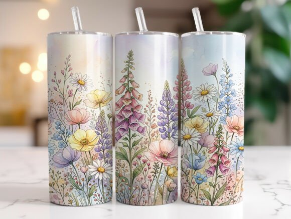Spring Wildflower Meadow Tumbler Wrap: Graphics Review