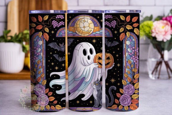 Stained Glass Halloween 20oz Tumbler: Graphics & Wraps