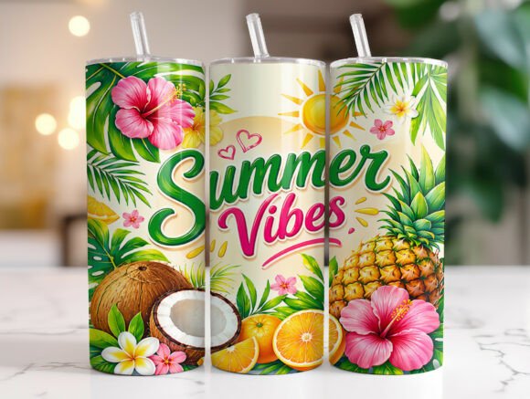 Summer Vibes 20 Oz Tumbler Wrap Graphics Review