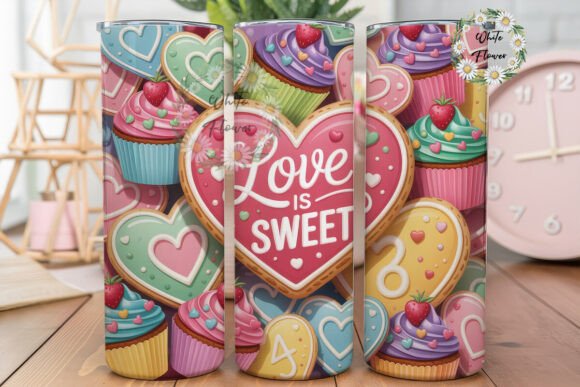 Sweet Valentine Hearts Cupcakes Tumbler Design Review